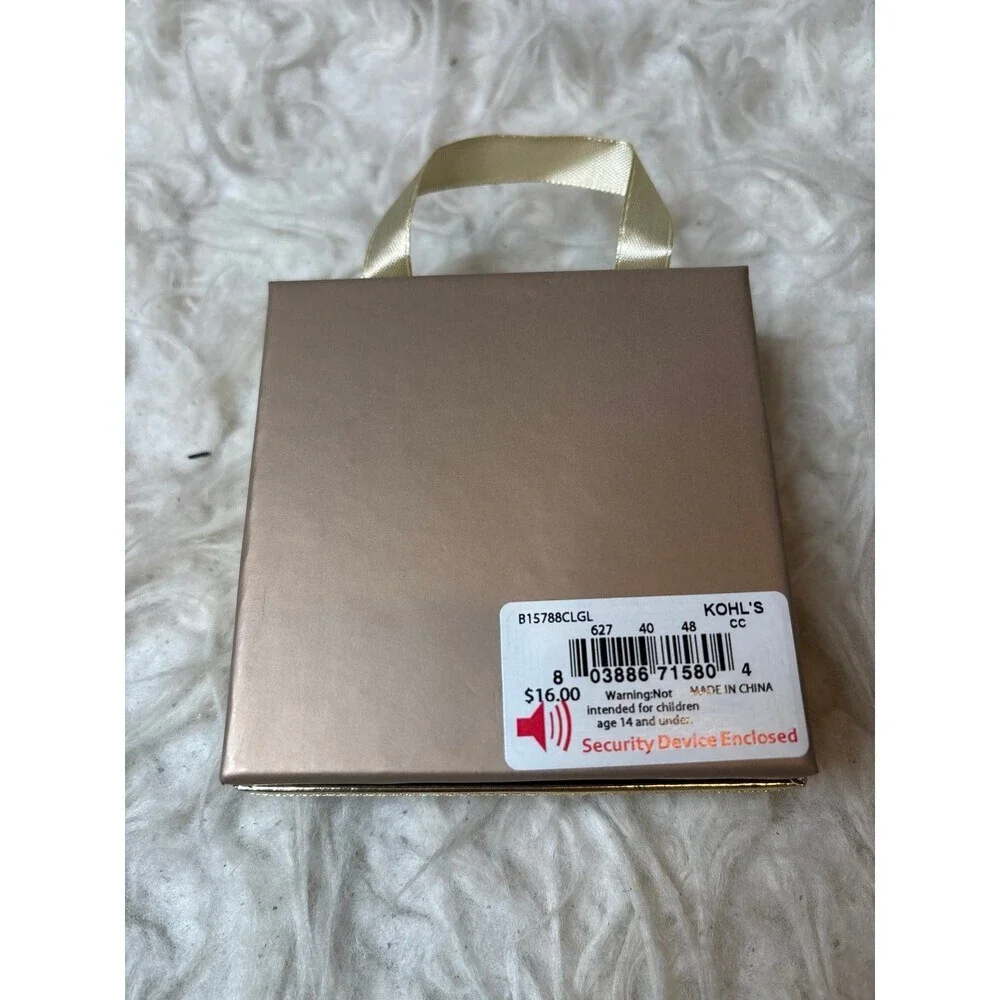 Lauren Conrad LC Crystal Heart Bracelet Rose Gold Tone Adjustable Chain With box